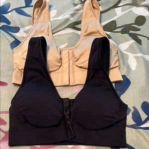 2 Bamboo front clip support bras.